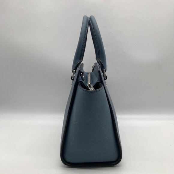 Michael Kors Blue Saffiano Leather Selma Satchel - Picture 4 of 10
